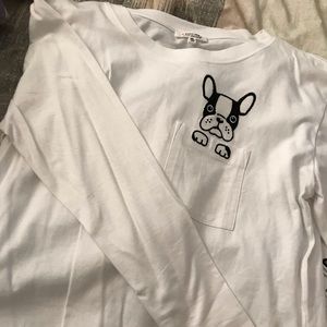 french bulldog white crop top